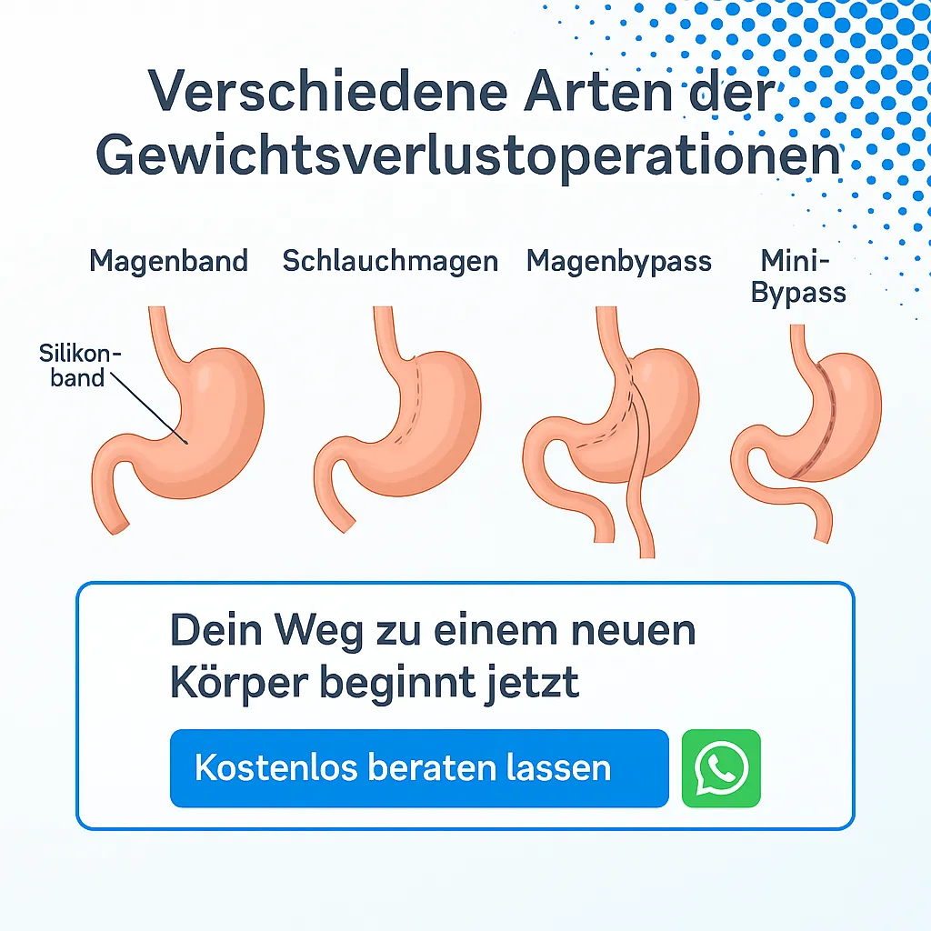 Verschiedene Arten der Gewichtsverlustoperationen